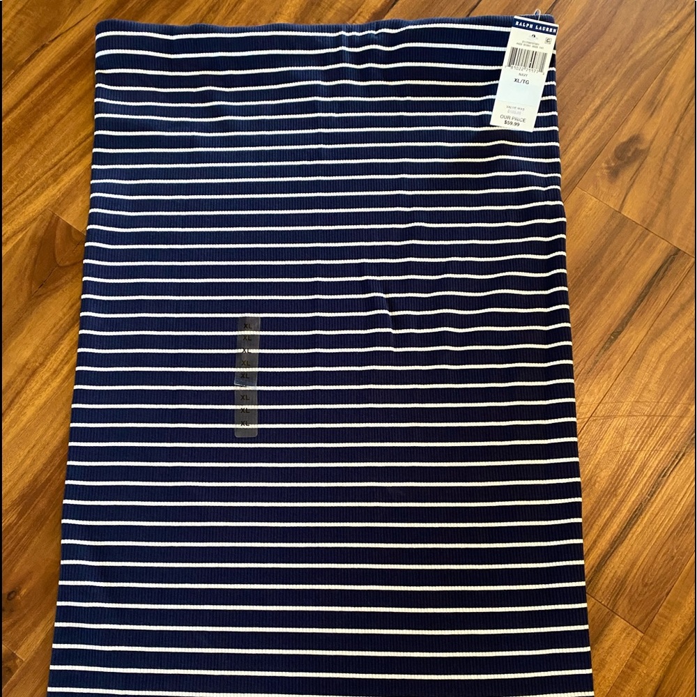 Polo navy striped midi skirt size XL NWT/sticker